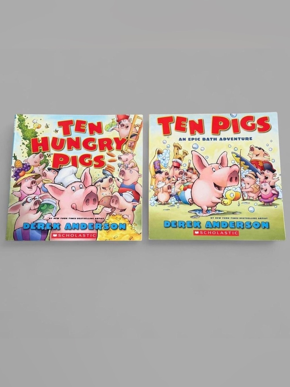 Scholastic Ten Hungry Pigs and Ten Pigs paperback book set